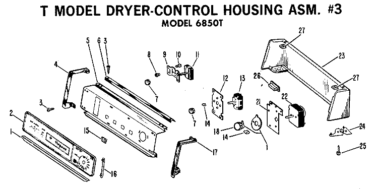 6850T Diagram and Parts List for DLB6850TM  Hotpoint Dryer