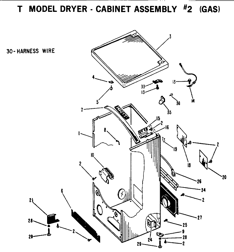 CABINET ASSEMBLY #2 Diagram and Parts List for DLB6850TM  Hotpoint Dryer