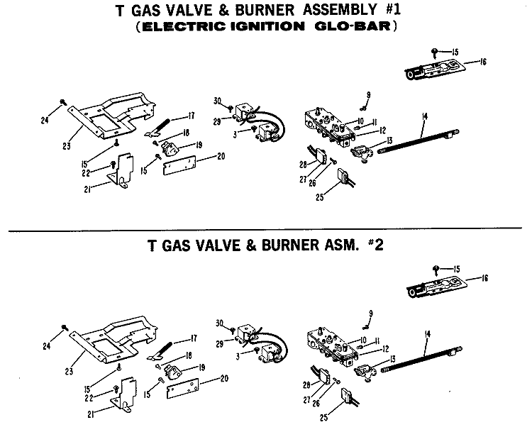 ELECTRIC IGNITION GLO - BAR Diagram and Parts List for DLL2880TA  Hotpoint Dryer