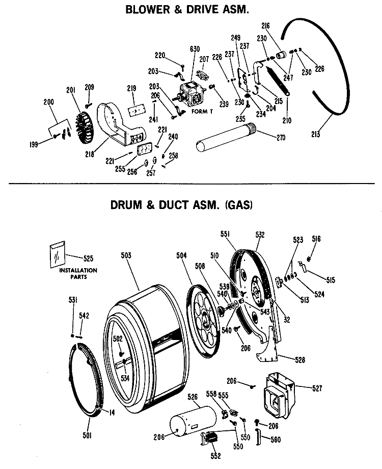 BLOWER & DRIVE ASM. Diagram and Parts List for DLL2880ABC  Hotpoint Dryer