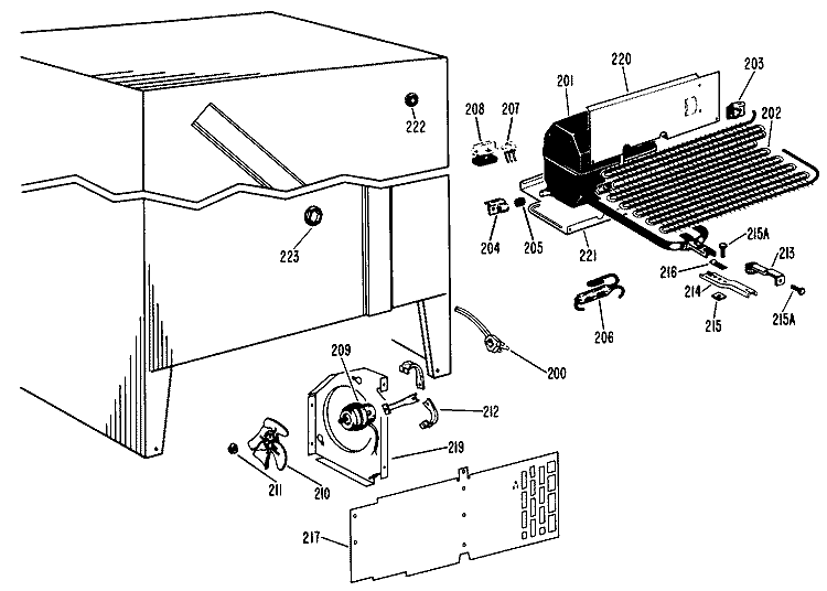 Section Diagram and Parts List for CSF19AYX  Hotpoint Refrigerator
