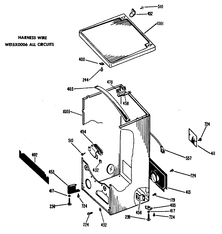 Section Diagram and Parts List for DLL7596ABL  Hotpoint Dryer
