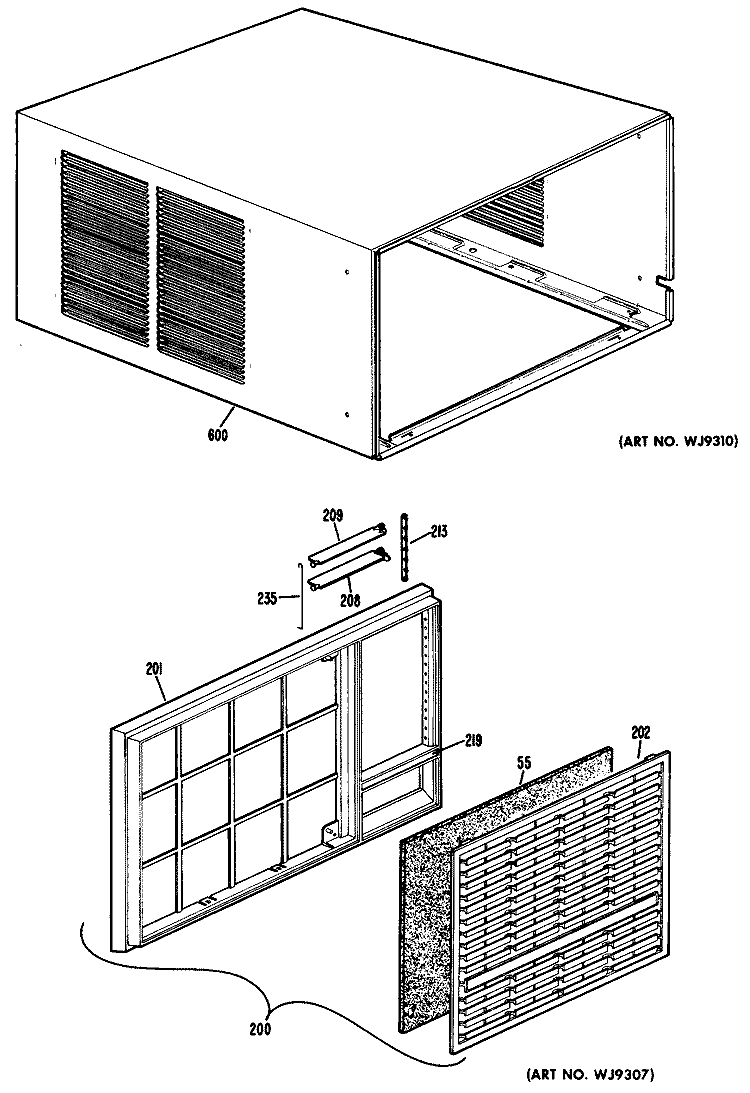 Section Diagram and Parts List for KXN18W1G1  Hotpoint Air Conditioner