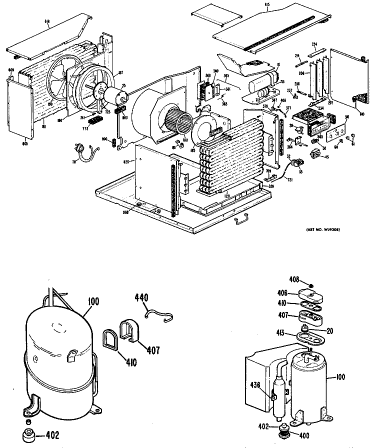 Section Diagram and Parts List for KXN18W1G1  Hotpoint Air Conditioner