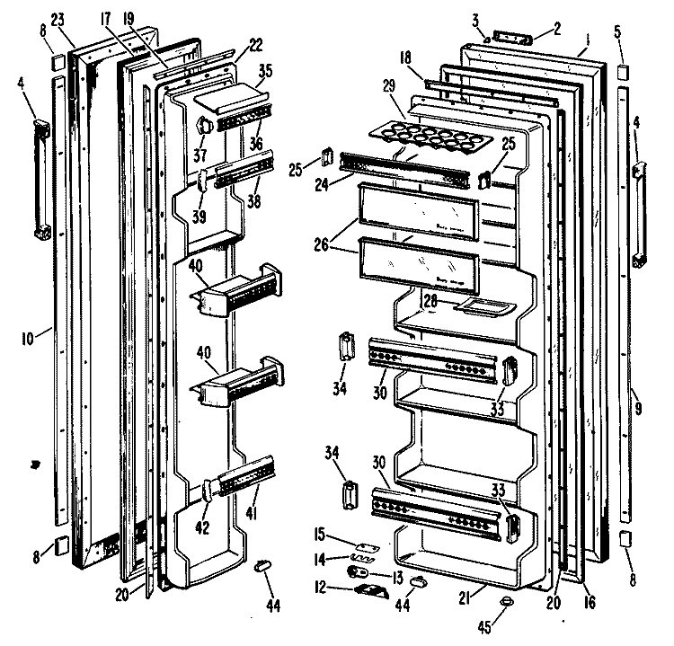 Section Diagram and Parts List for CSF20EAB  Hotpoint Refrigerator
