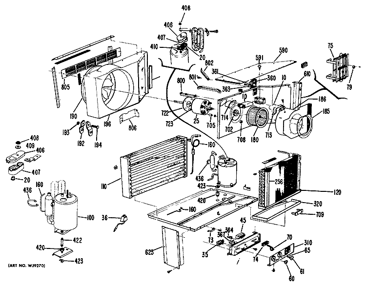 Section Diagram and Parts List for KJ910ANT1  Hotpoint Air Conditioner