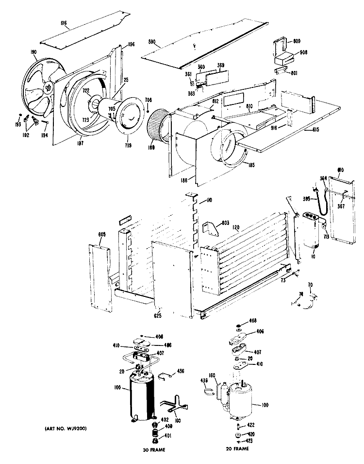 Section Diagram and Parts List for KLR24DAX2  Hotpoint Air Conditioner