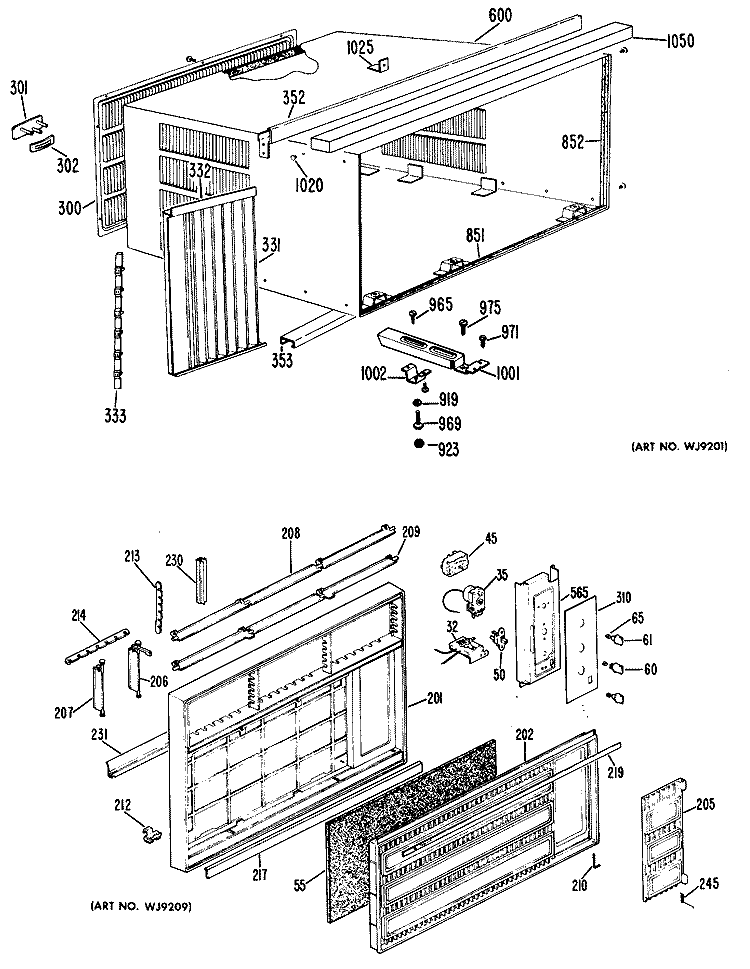 Section Diagram and Parts List for KL913AMW1  Hotpoint Air Conditioner