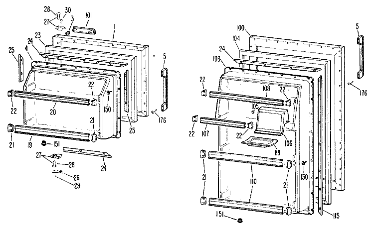 Section Diagram and Parts List for CTF17AAB  Hotpoint Refrigerator