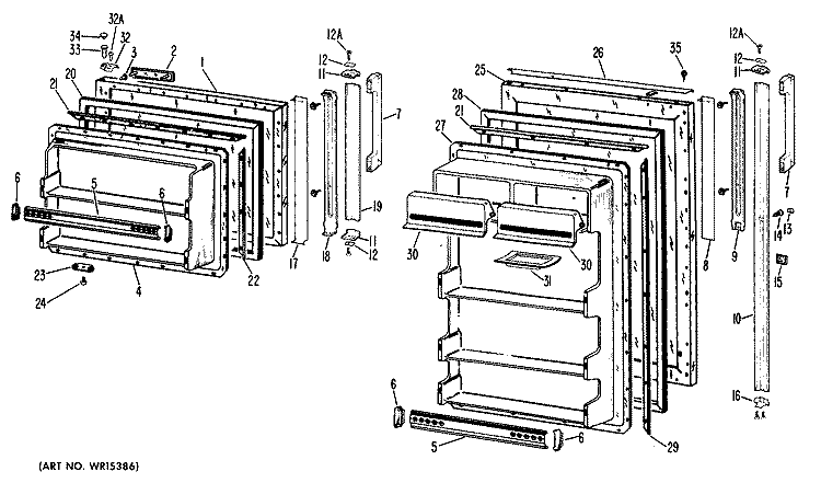 Section Diagram and Parts List for CTF21EAC  Hotpoint Refrigerator