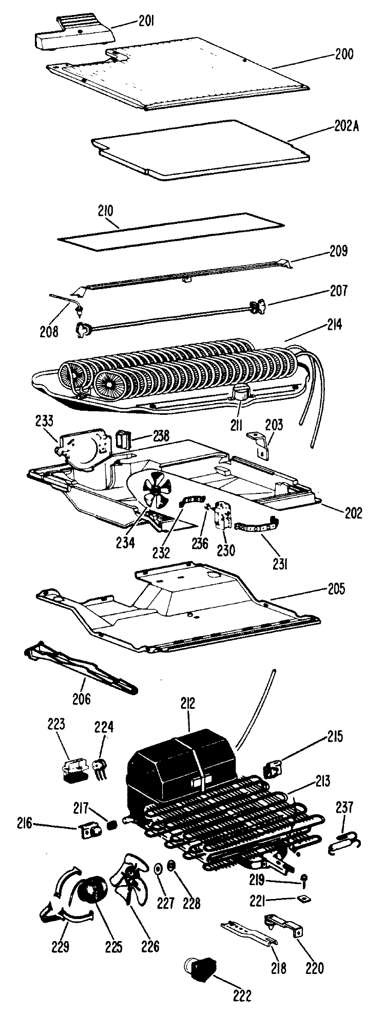 Section Diagram and Parts List for CTF21EAC  Hotpoint Refrigerator
