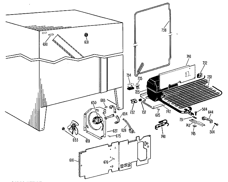 Section Diagram and Parts List for CSF20ABC  Hotpoint Refrigerator