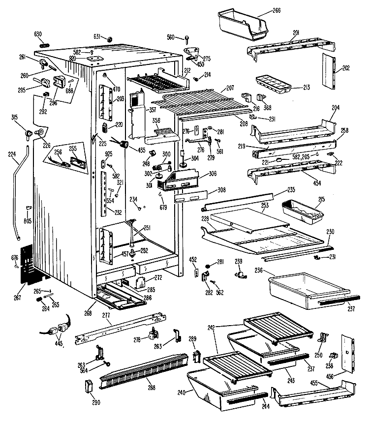 Section Diagram and Parts List for CTF21EBBR  Hotpoint Refrigerator