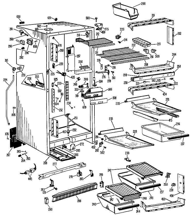Section Diagram and Parts List for CTF21GBBR  Hotpoint Refrigerator
