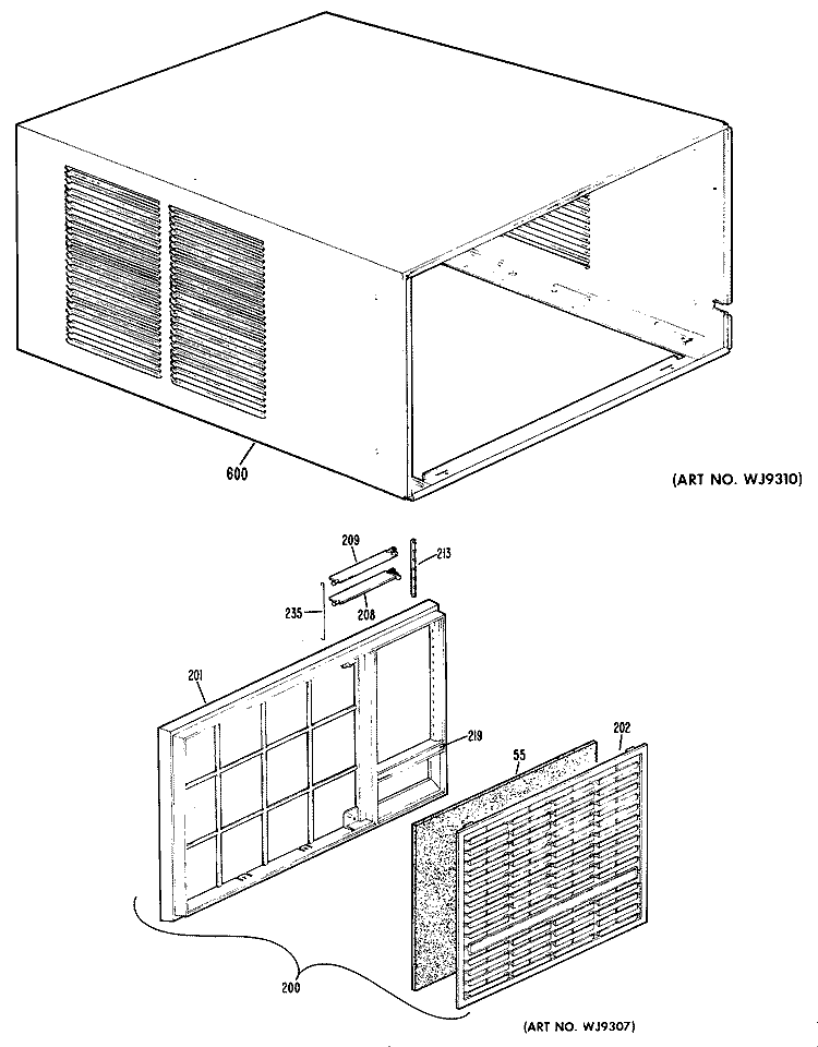 Section Diagram and Parts List for KXN28W1X1  Hotpoint Air Conditioner