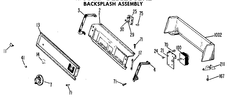 BACKSPLASH ASSEMBLY Diagram and Parts List for DLB1250BAL  Hotpoint Dryer