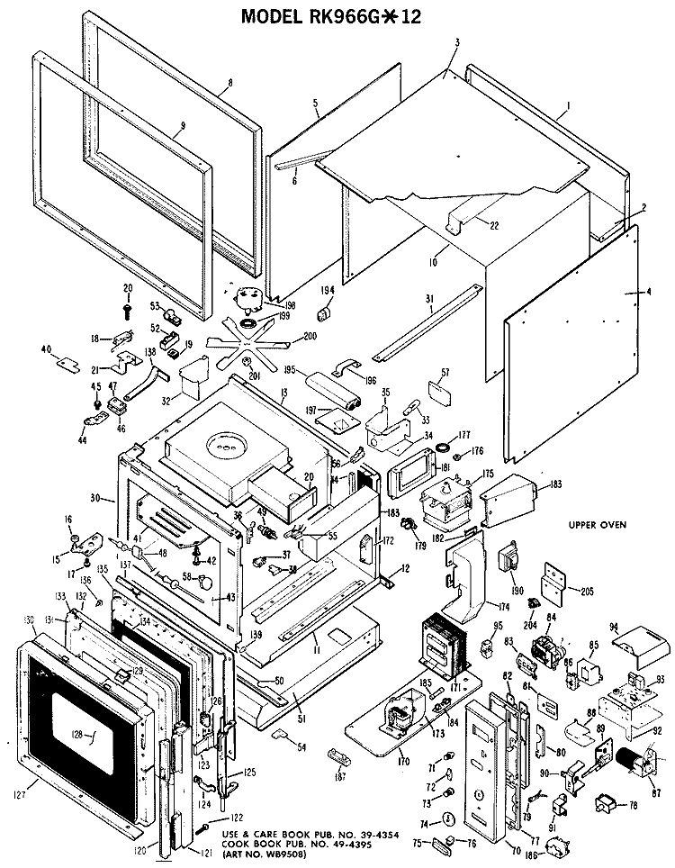 Section Diagram and Parts List for RK966G*12  Hotpoint Microwave Oven Combo