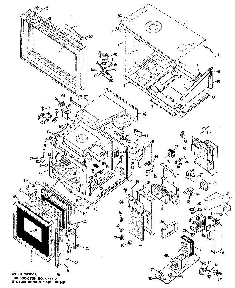 Section Diagram and Parts List for RH967G*01  Hotpoint Microwave Oven Combo