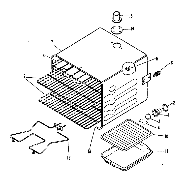 Section Diagram and Parts List for RF49*R3  Hotpoint Range