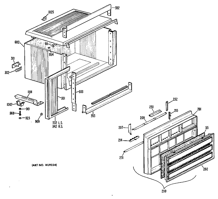 Section Diagram and Parts List for KC610AMT1  Hotpoint Air Conditioner