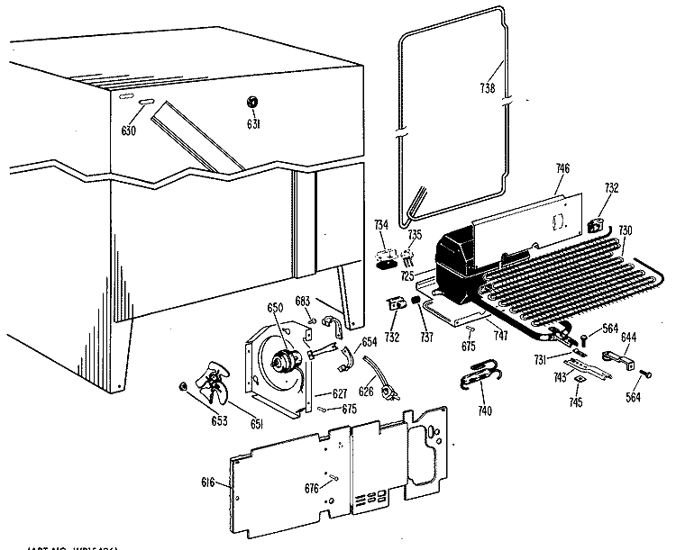 Section Diagram and Parts List for CSF22EBF  Hotpoint Refrigerator