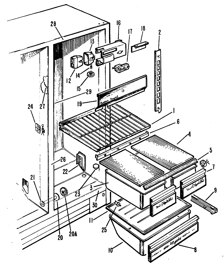 Section Diagram and Parts List for CSF24KMB  Hotpoint Refrigerator