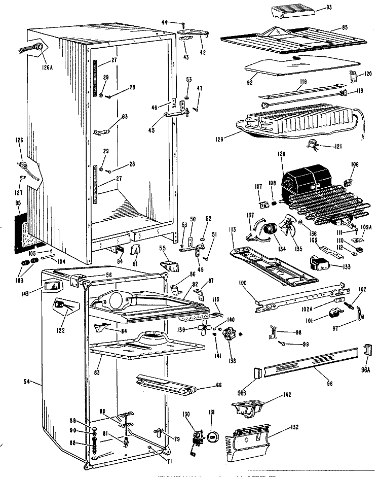 Section Diagram and Parts List for CTF18ALB  Hotpoint Refrigerator