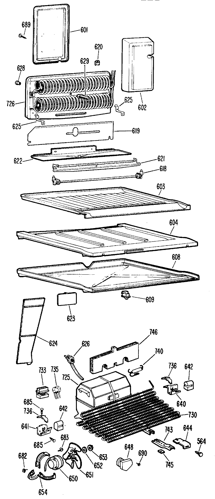 Section Diagram and Parts List for CTF22ECBR  Hotpoint Refrigerator