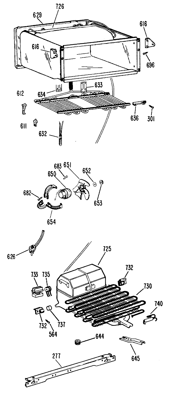 Section Diagram and Parts List for CTA14CCBL  Hotpoint Refrigerator