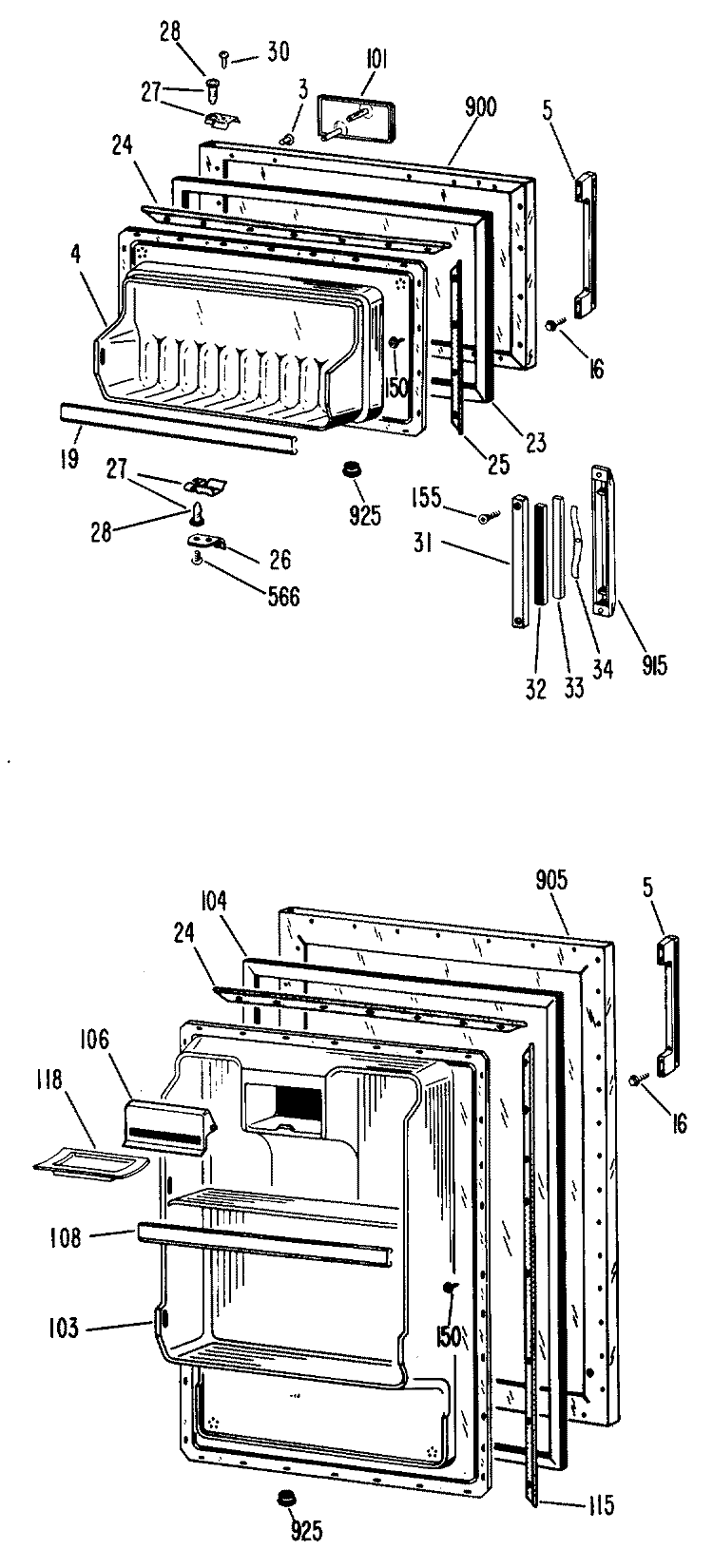 Section Diagram and Parts List for CTA12CCBR  Hotpoint Refrigerator