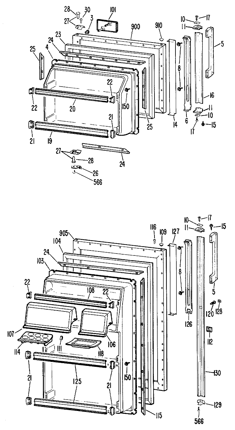 Section Diagram and Parts List for CTF17GCBR  Hotpoint Refrigerator