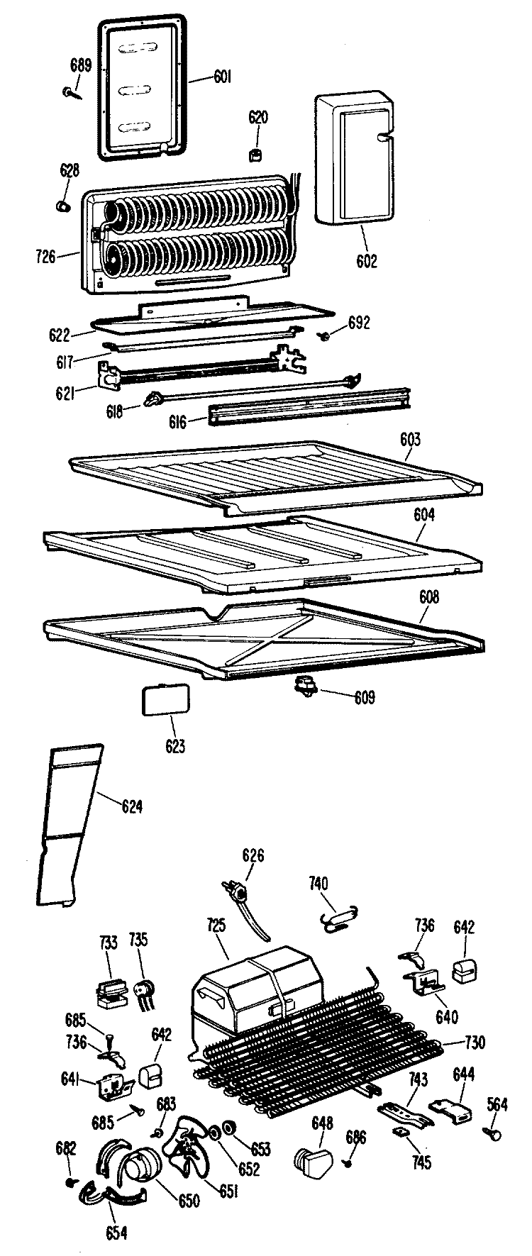 Section Diagram and Parts List for CTF17CCBR  Hotpoint Refrigerator