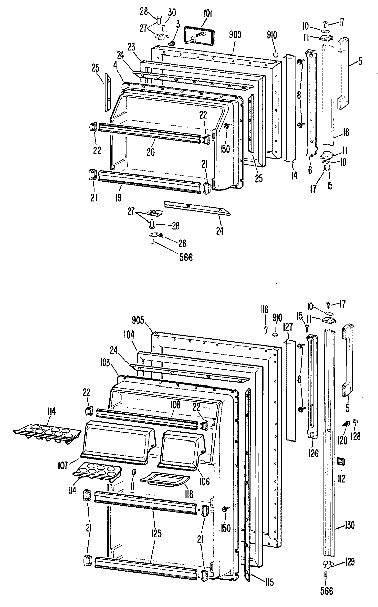 Section Diagram and Parts List for CTF19GCBR  Hotpoint Refrigerator