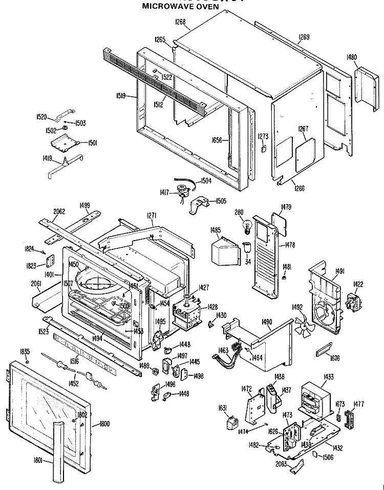 MICROWAVE OVEN Diagram and Parts List for RK960G*01  Hotpoint Microwave Oven Combo