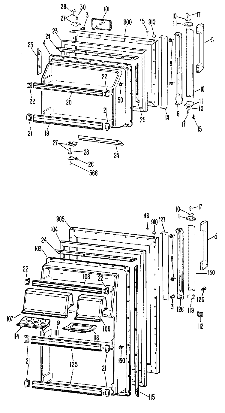Section Diagram and Parts List for CTF17ECBR  Hotpoint Refrigerator