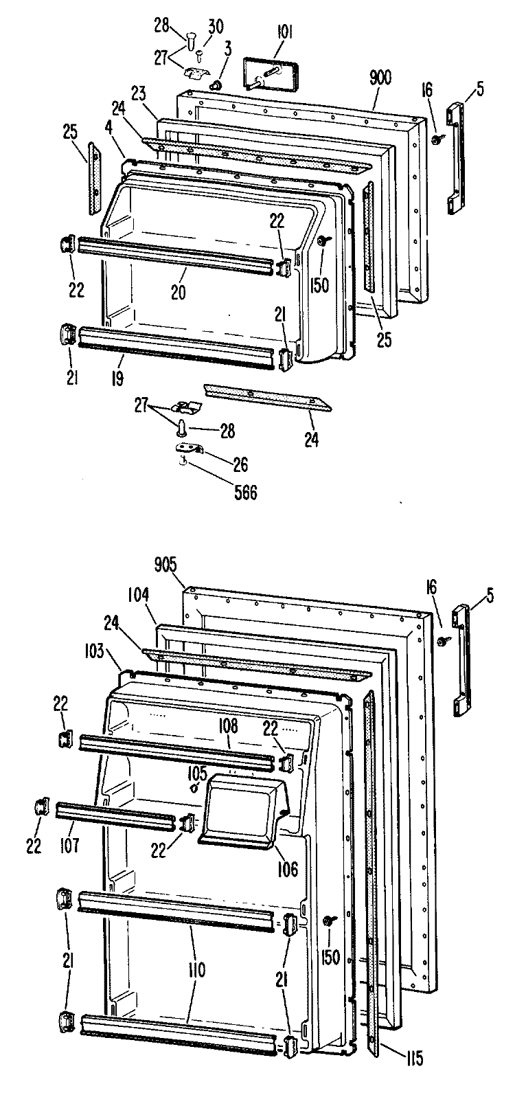 Section Diagram and Parts List for CTF17ACBR  Hotpoint Refrigerator