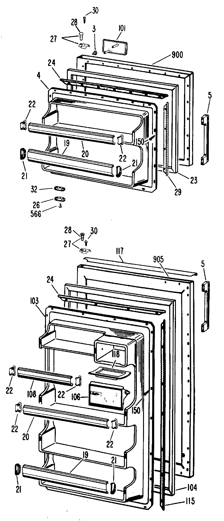 Section Diagram and Parts List for CTFM15VCBR  Hotpoint Refrigerator