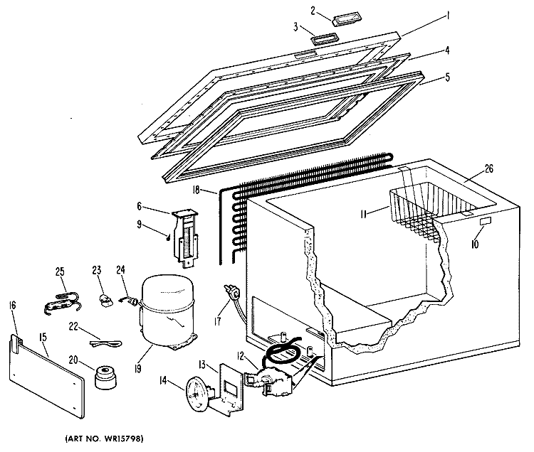 Section Diagram and Parts List for FH8CCB  Hotpoint Freezer