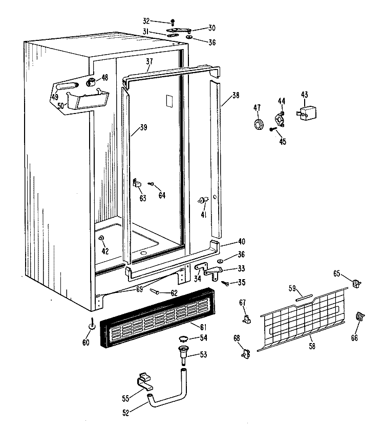 Section Diagram and Parts List for FV16CCB  Hotpoint Freezer