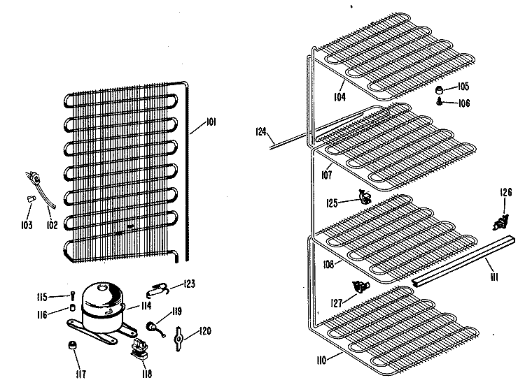 Section Diagram and Parts List for FV16CCB  Hotpoint Freezer
