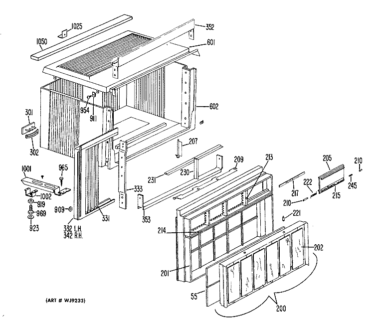 Section Diagram and Parts List for KC610APT1  Hotpoint Air Conditioner