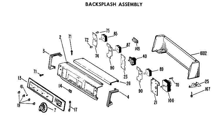 BACKSPLASH ASSEMBLY Diagram and Parts List for DLB2880DAL  Hotpoint Dryer