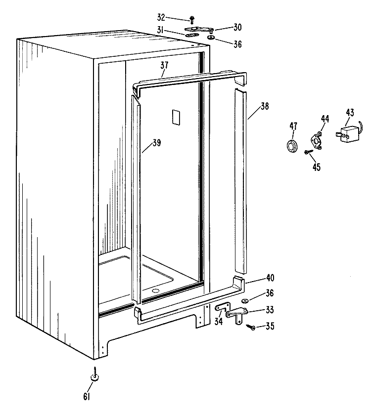 Section Diagram and Parts List for FV10CCB  Hotpoint Freezer