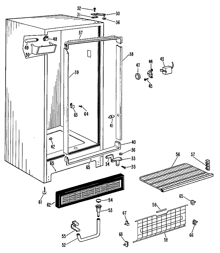 Section Diagram and Parts List for FV19CCC  Hotpoint Freezer