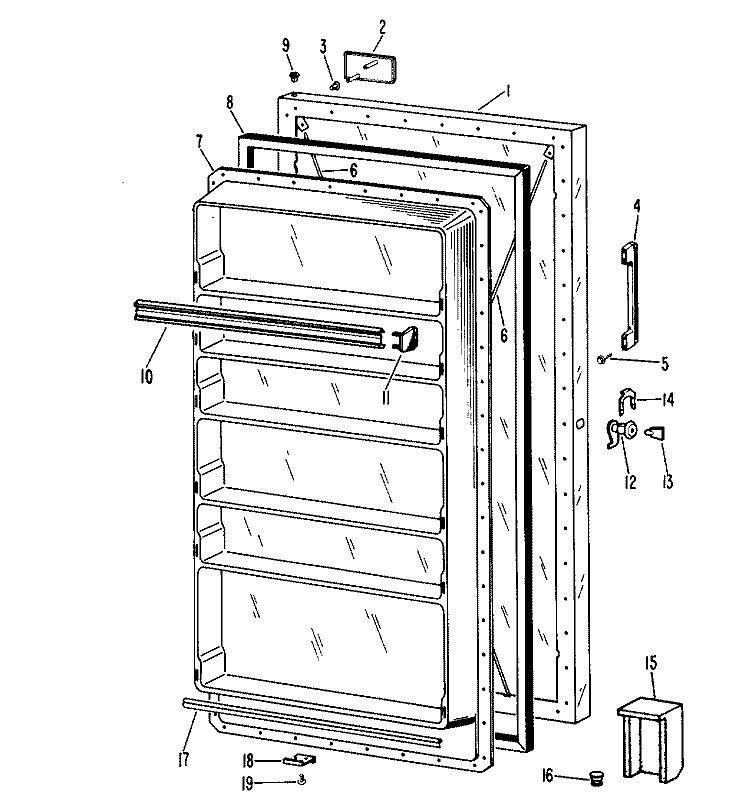 Section Diagram and Parts List for FV21CCC  Hotpoint Freezer