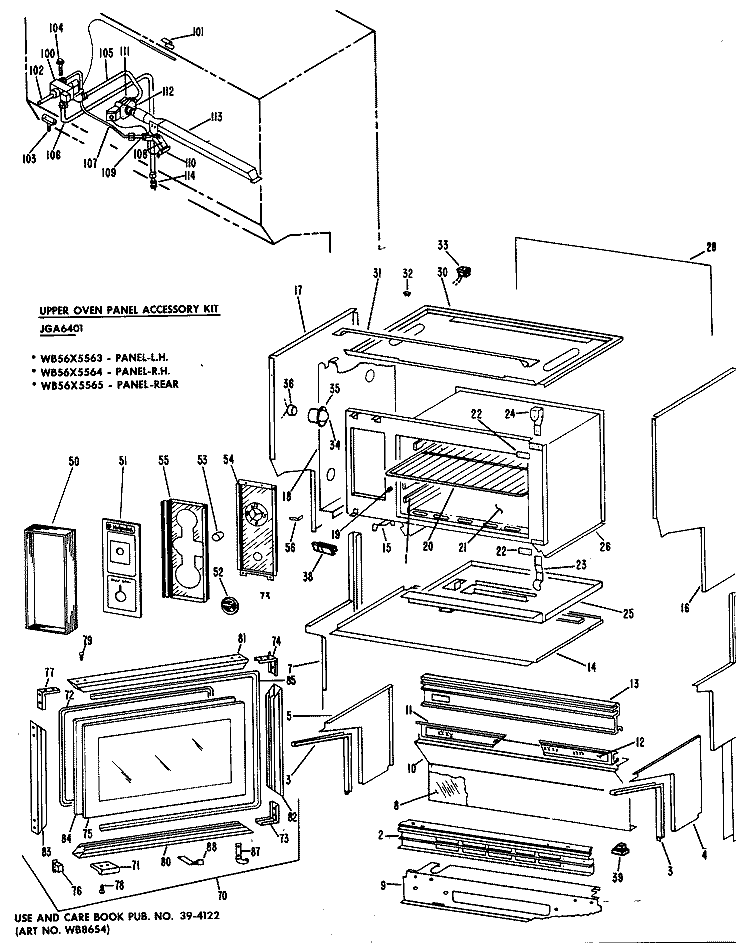 Section Diagram and Parts List for RGH558U01  Hotpoint Range