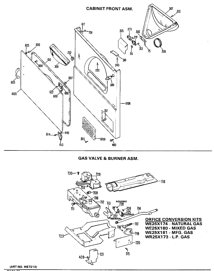CABINET FRONT ASSM. Diagram and Parts List for DLL1550BCL  Hotpoint Dryer