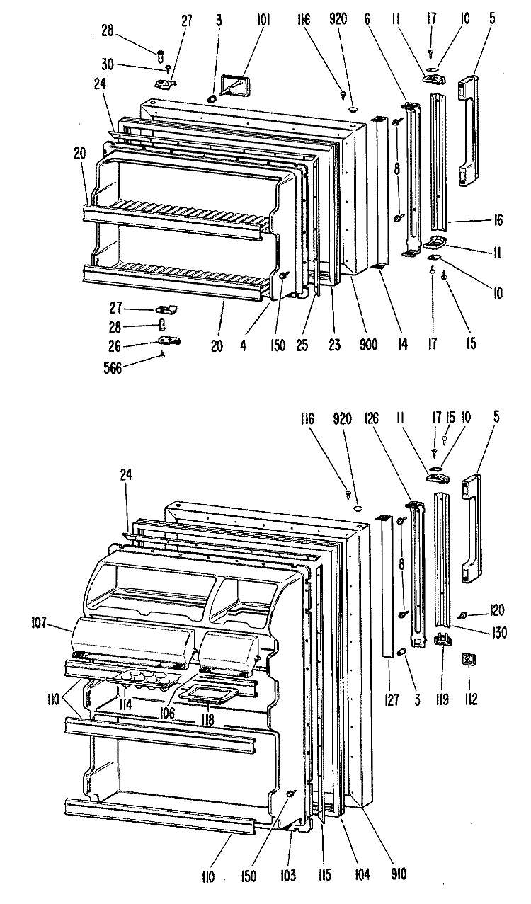 Section Diagram and Parts List for CTF17BFCR  Hotpoint Refrigerator