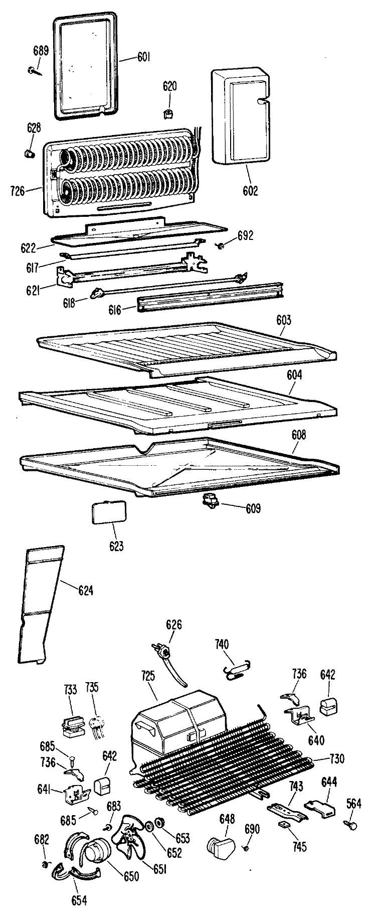 Section Diagram and Parts List for CTF17BFCR  Hotpoint Refrigerator