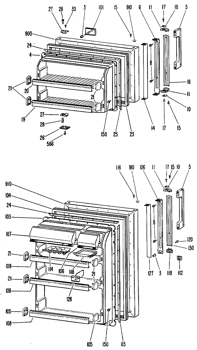 Section Diagram and Parts List for CTX18EFCR  Hotpoint Refrigerator